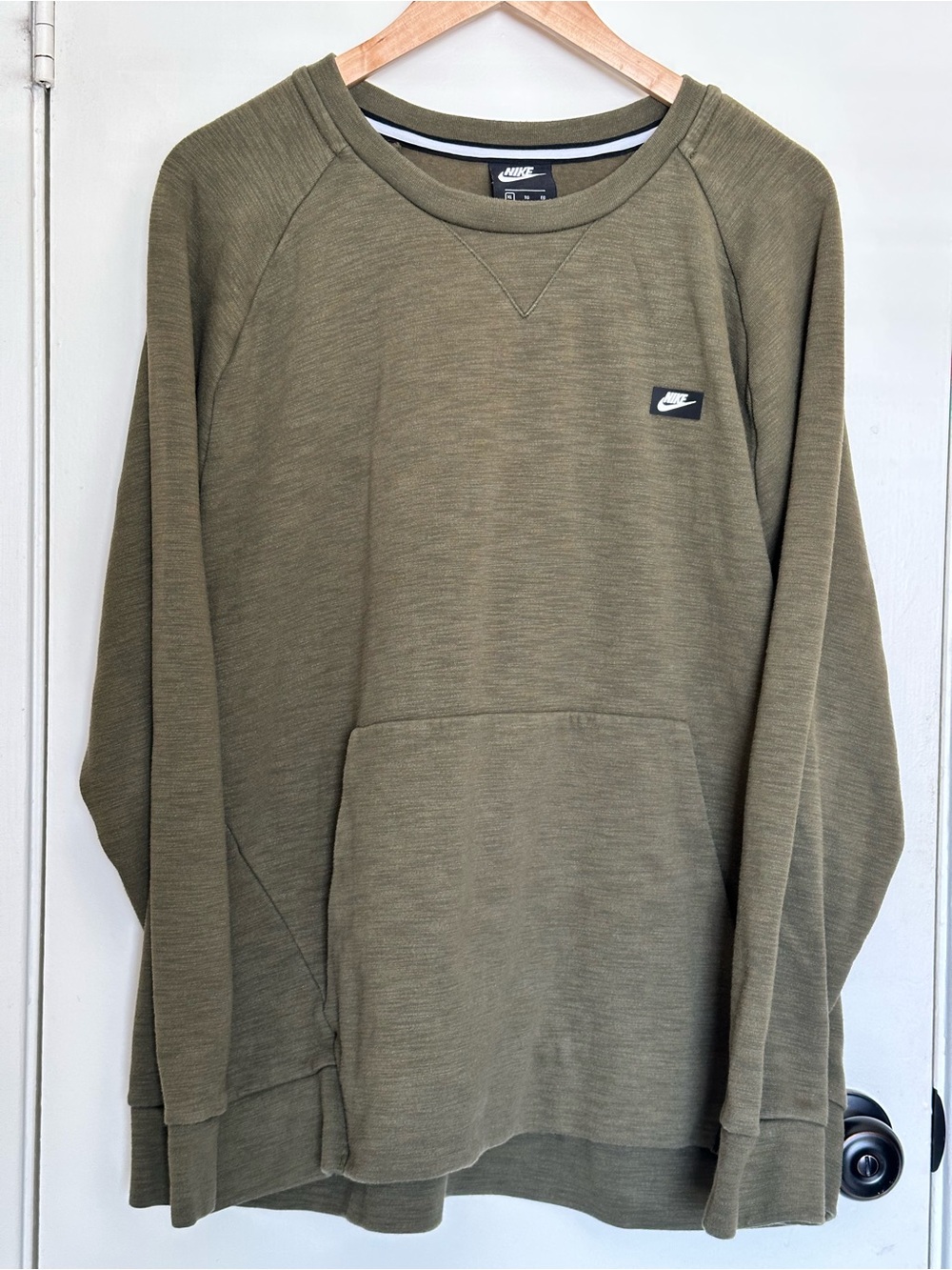 Nike Sportswear Optic Fleece Crewneck Sweatshirt XL Olive Green